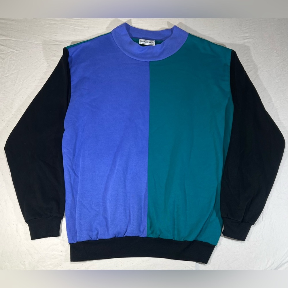 Vintage Andover Women's Sweatshirt Made in USA 80s 90s ColorBlock Size medium